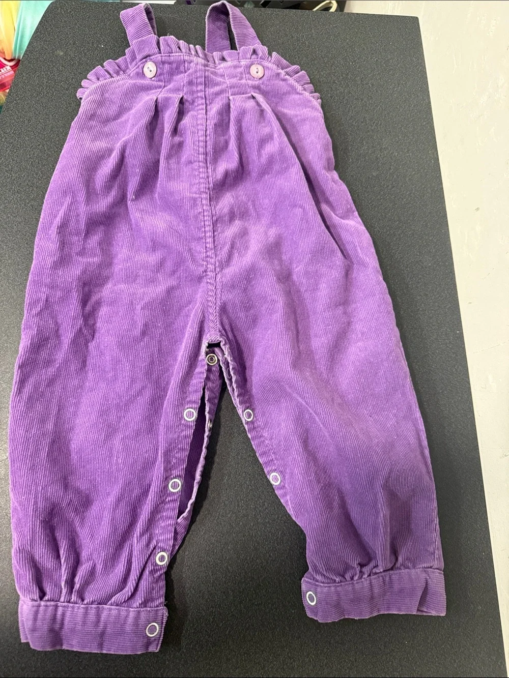 Purple Corduroy Overalls Romper vintage
